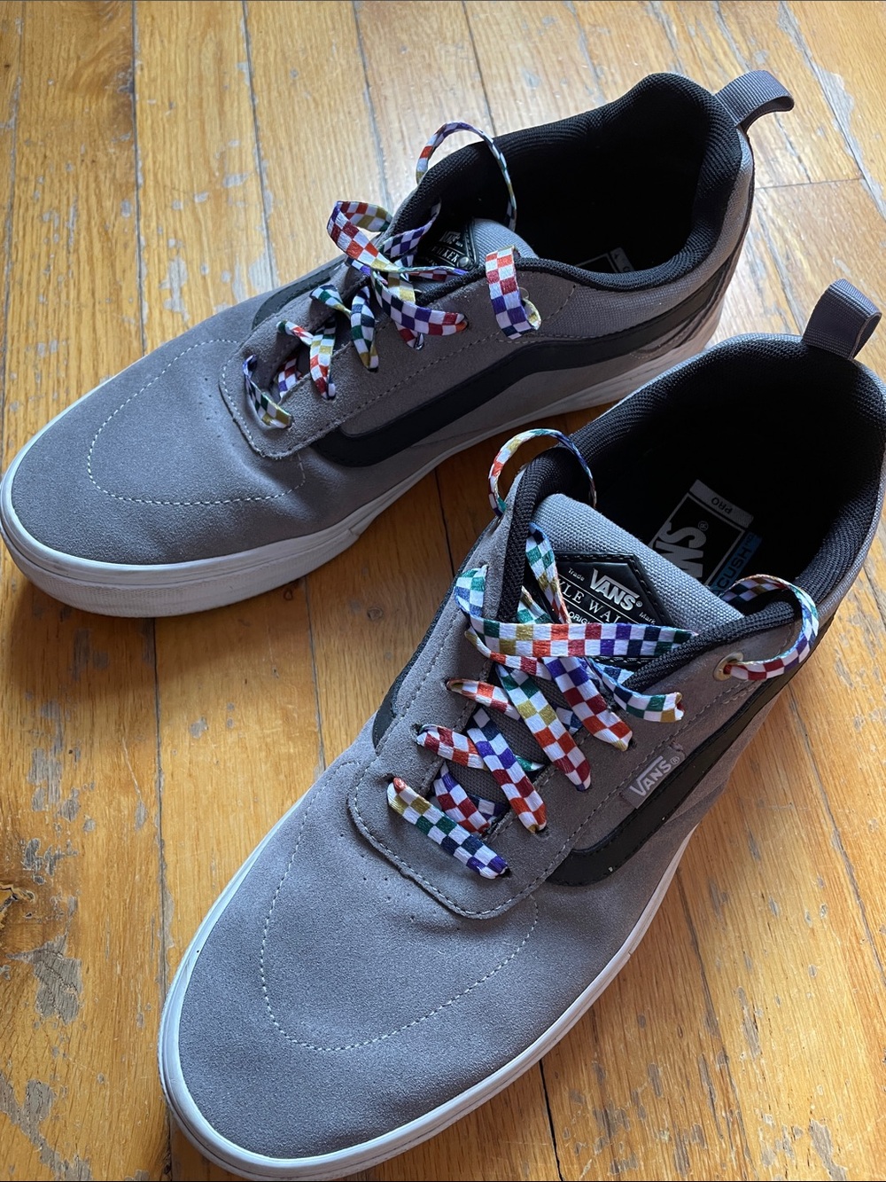 Mens Vans Kyle Walker Pro Skate Shoes With Checkerboard Vans Laces